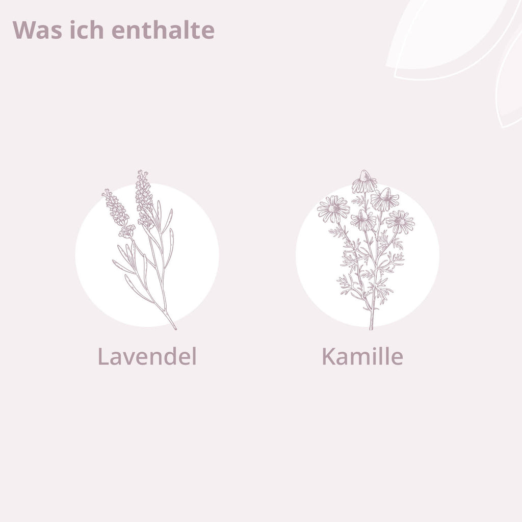Inhaltsstoffe: Lavendel und Kamille