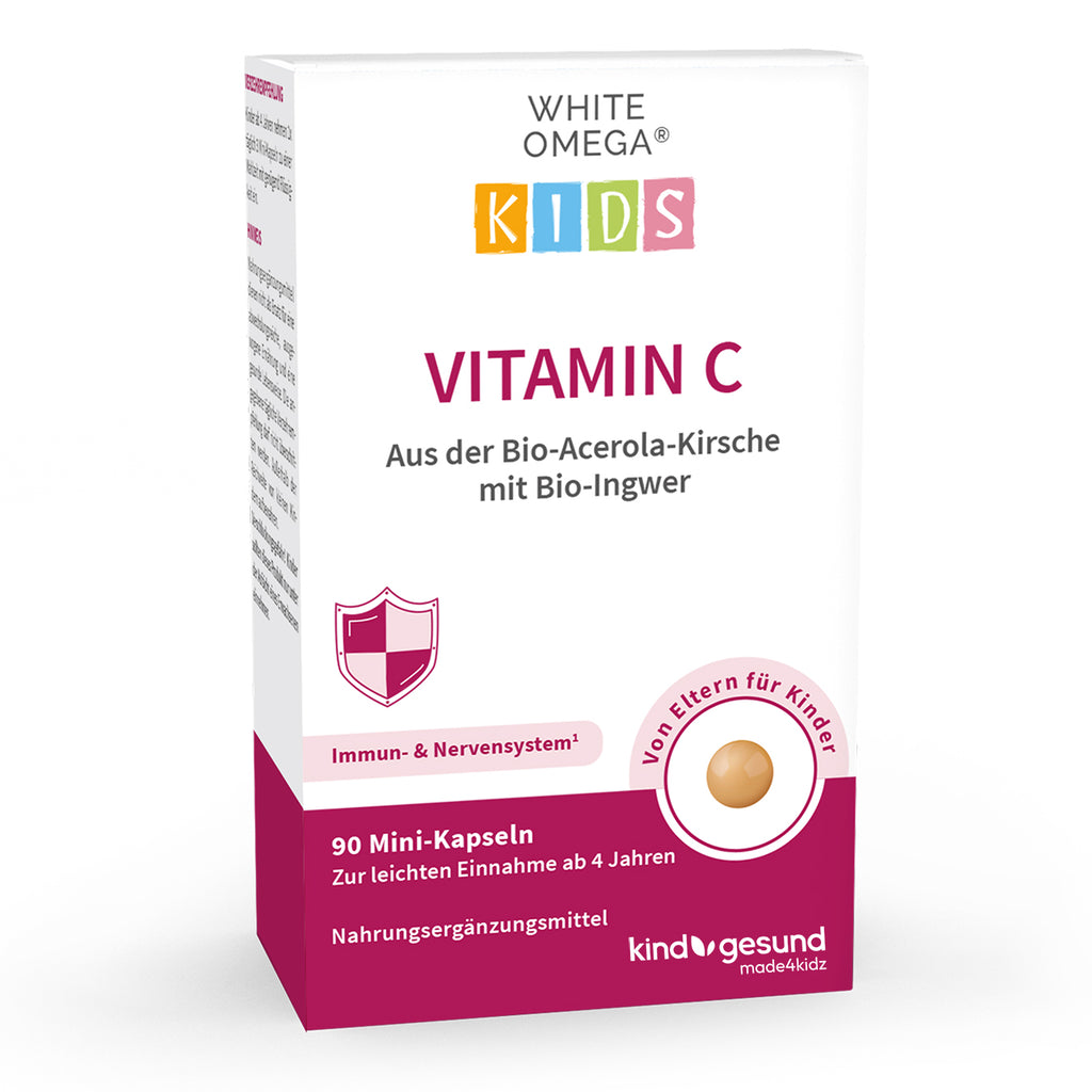 White Omega Kids Vitamin C fuer Kinder Vorderseite